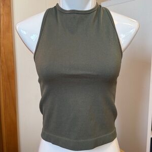 Free People Intimately Ribbed Crop Top – Dark Green – Size XS/S